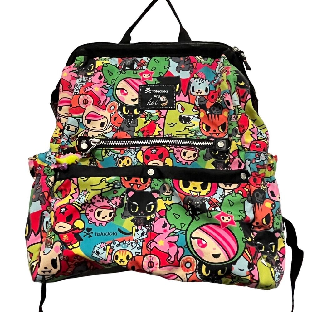 Tokidoki X Koi Backpack Animated Medical Backpack W Pockets Unisex Orange Lining